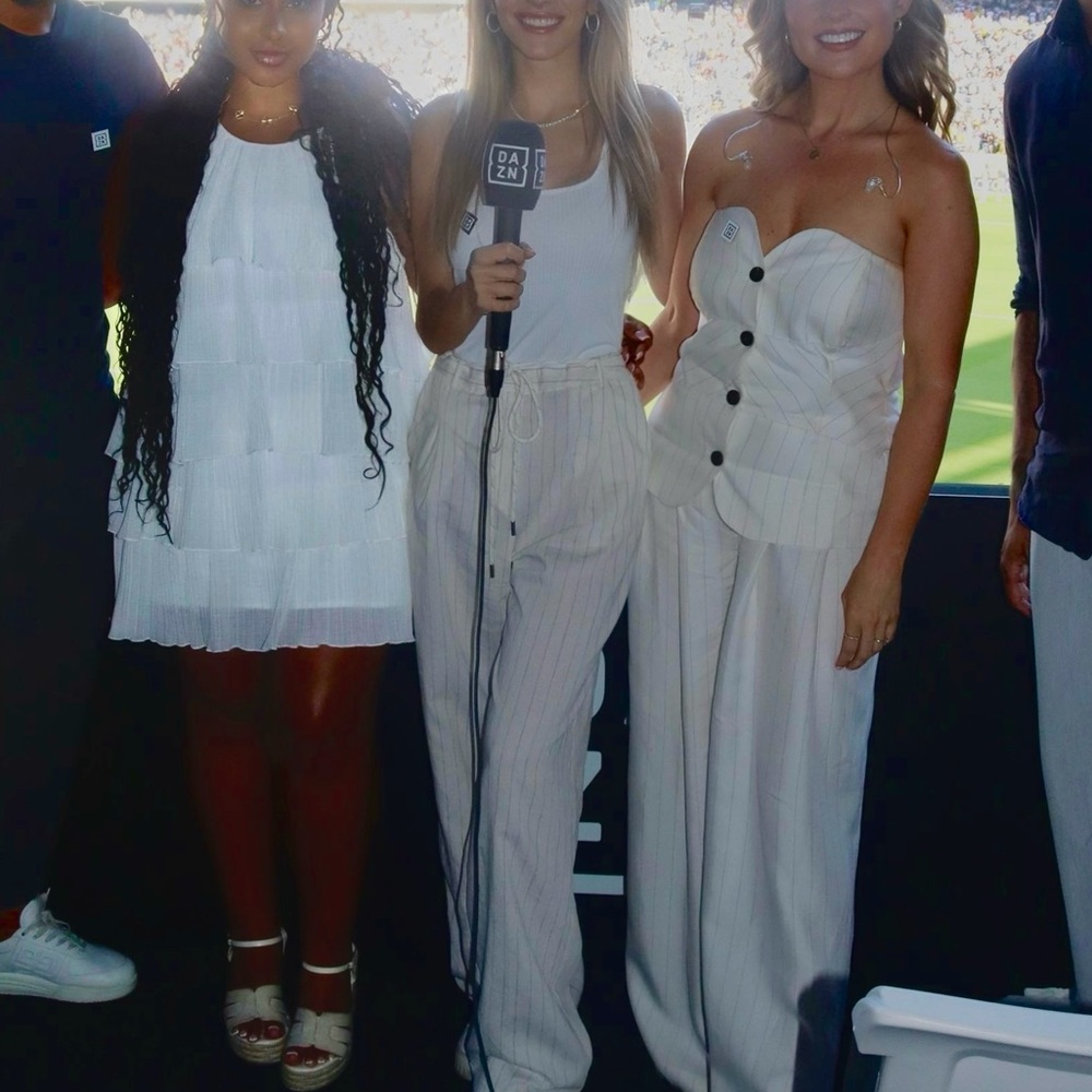 White and Cream Striped Bottom Jumpsuit